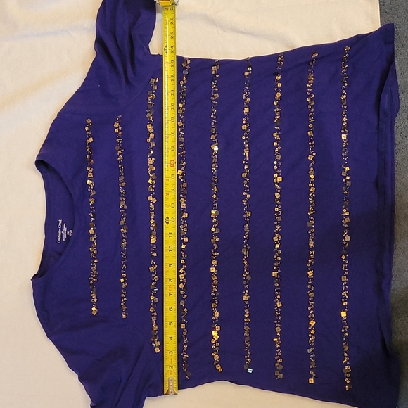 Coldwater Creek Women's Top w/ Gold Sequence Size 2X - Picture 4 of 7